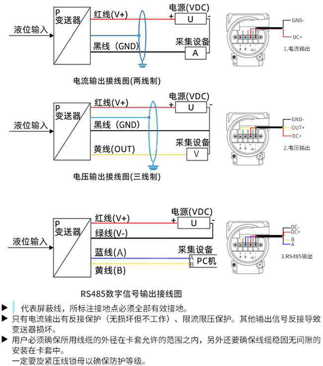 投入式遠(yuǎn)傳液位計(jì)接線(xiàn)圖